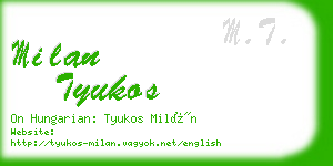 milan tyukos business card